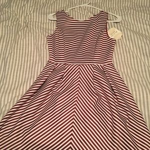 Altar’d State Burgundy Striped Dress w/ v back
